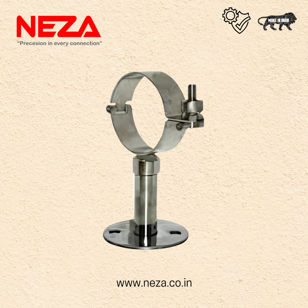 Indian Stainless Steel Pipe Holder Clamp with Base Plate
